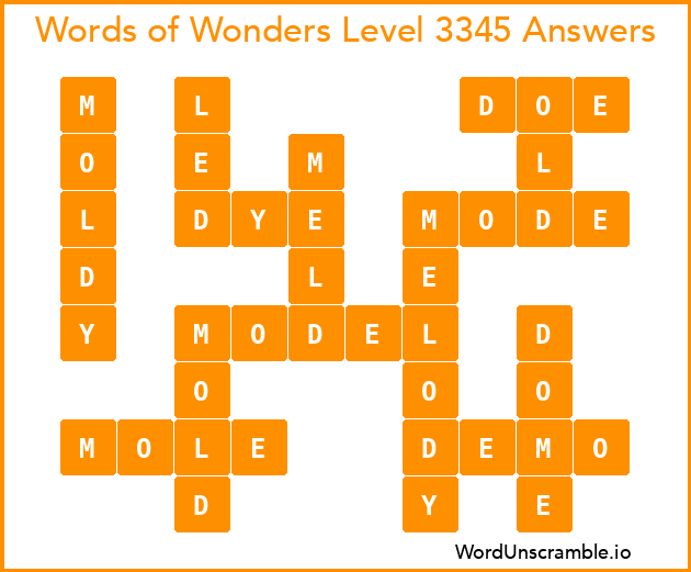 Words of Wonders Level 3345 Answers