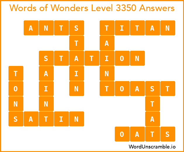 Words of Wonders Level 3350 Answers