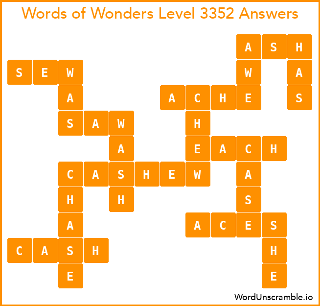Words of Wonders Level 3352 Answers