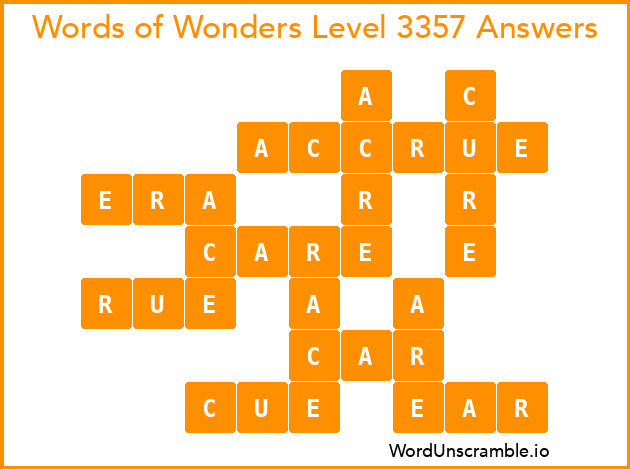 Words of Wonders Level 3357 Answers