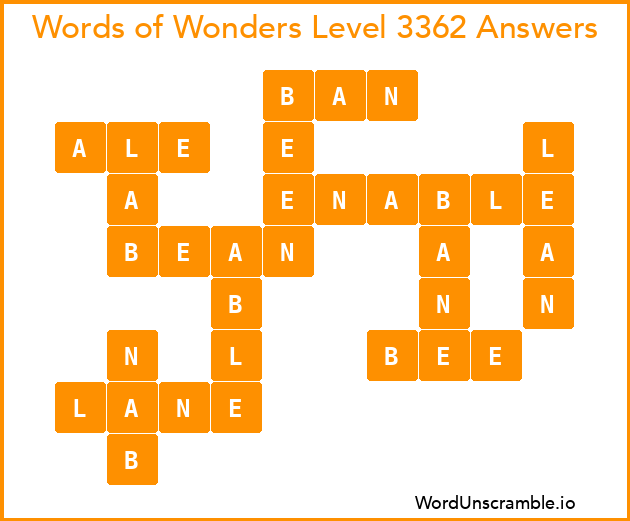 Words of Wonders Level 3362 Answers