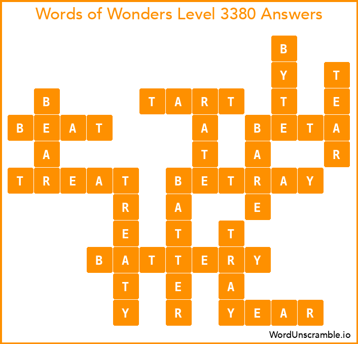 Words of Wonders Level 3380 Answers