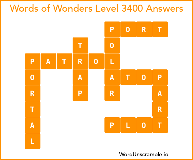 Words of Wonders Level 3400 Answers
