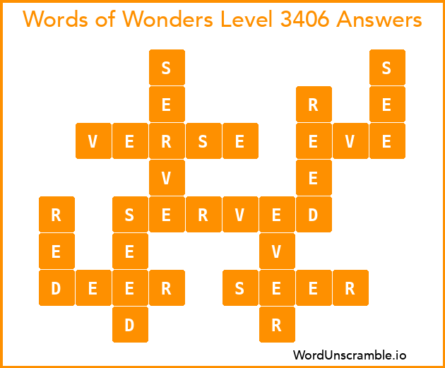 Words of Wonders Level 3406 Answers