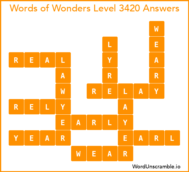 Words of Wonders Level 3420 Answers