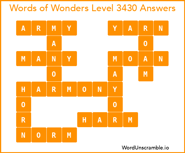 Words of Wonders Level 3430 Answers