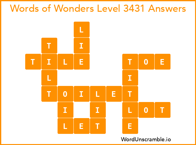Words of Wonders Level 3431 Answers