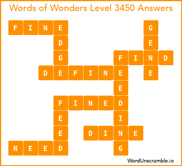 Words of Wonders Level 3450 Answers