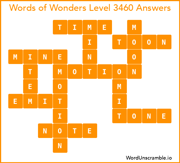 Words of Wonders Level 3460 Answers