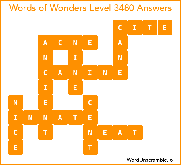 Words of Wonders Level 3480 Answers
