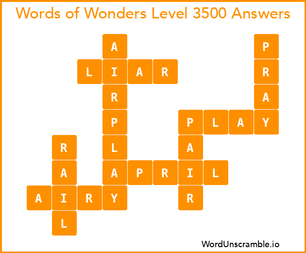 Words of Wonders Level 3500 Answers