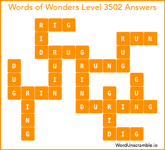 Words of Wonders Level 3502 Answers