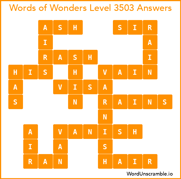 Words of Wonders Level 3503 Answers