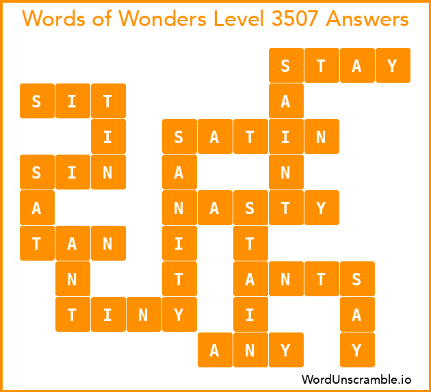 Words of Wonders Level 3507 Answers