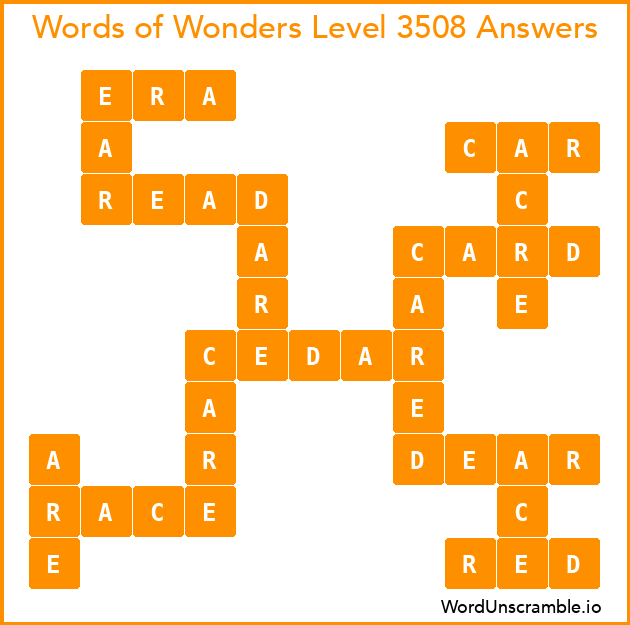 Words of Wonders Level 3508 Answers