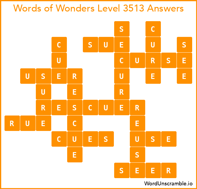 Words of Wonders Level 3513 Answers
