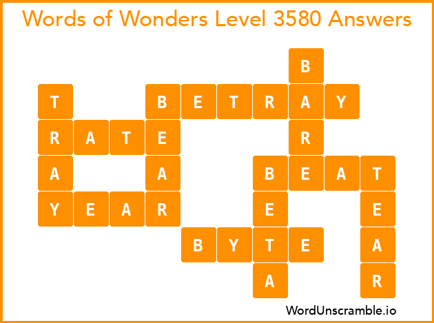Words of Wonders Level 3580 Answers