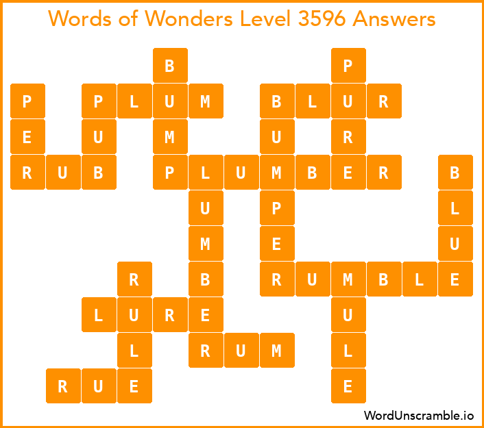 Words of Wonders Level 3596 Answers