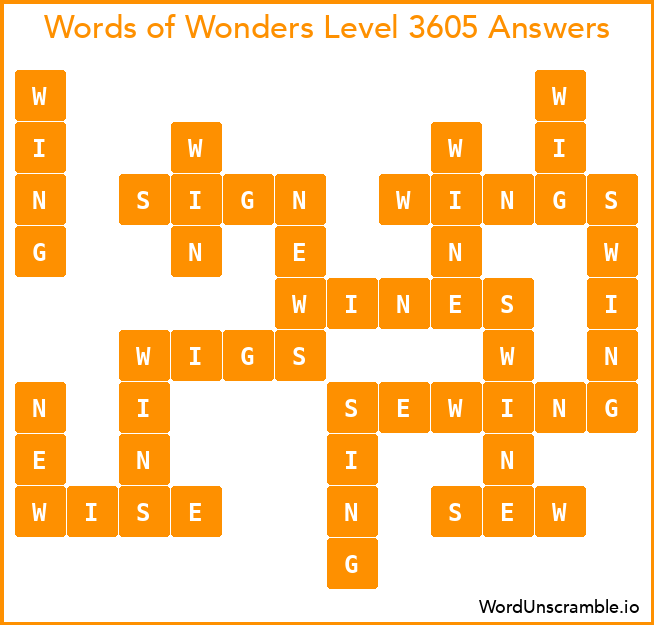 Words of Wonders Level 3605 Answers