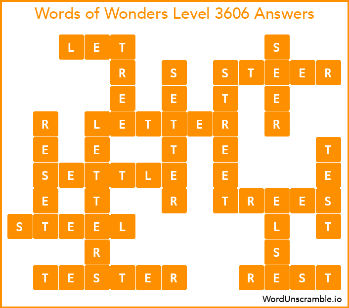 Words of Wonders Level 3606 Answers