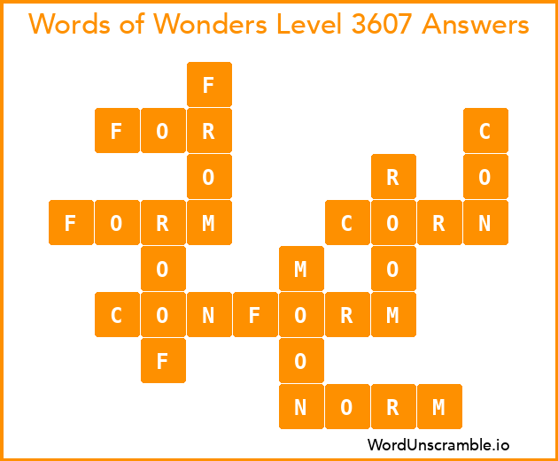 Words of Wonders Level 3607 Answers