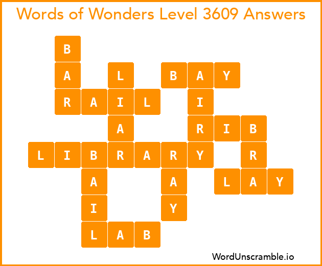Words of Wonders Level 3609 Answers