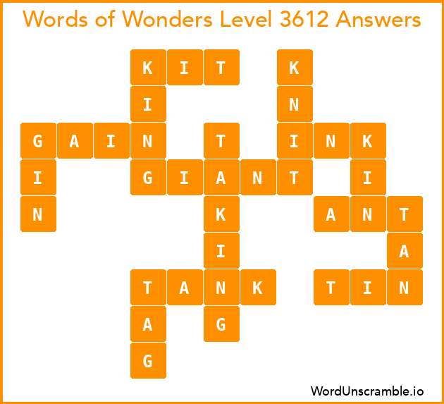 Words of Wonders Level 3612 Answers