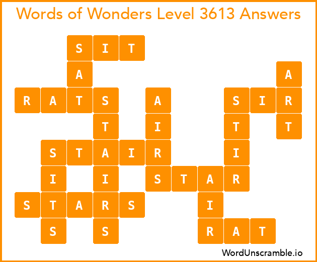 Words of Wonders Level 3613 Answers