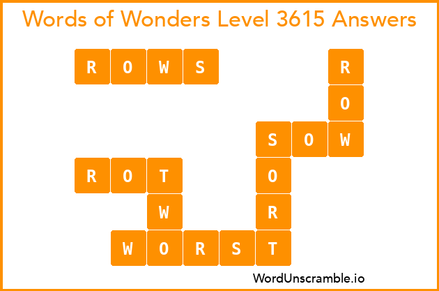 Words of Wonders Level 3615 Answers