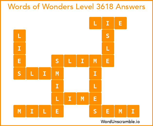 Words of Wonders Level 3618 Answers