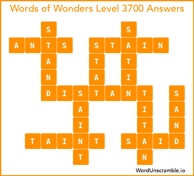 Words of Wonders Level 3700 Answers