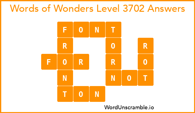 Words of Wonders Level 3702 Answers