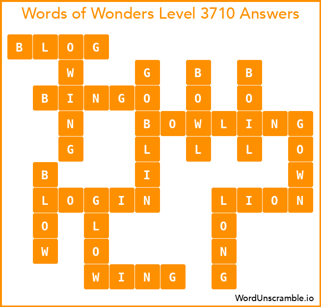 Words of Wonders Level 3710 Answers