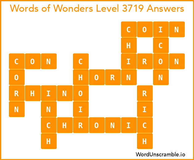 Words of Wonders Level 3719 Answers