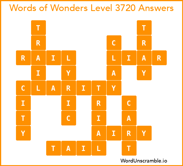 Words of Wonders Level 3720 Answers