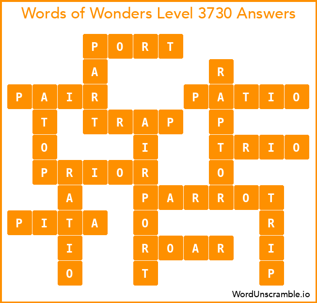 Words of Wonders Level 3730 Answers
