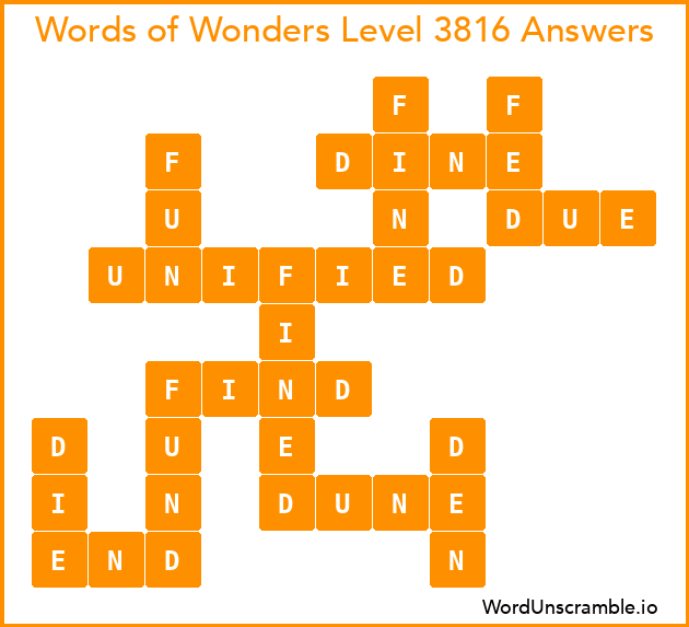 Words of Wonders Level 3816 Answers