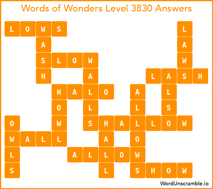 Words of Wonders Level 3830 Answers