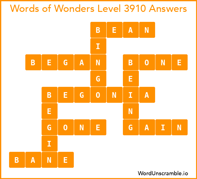 Words of Wonders Level 3910 Answers