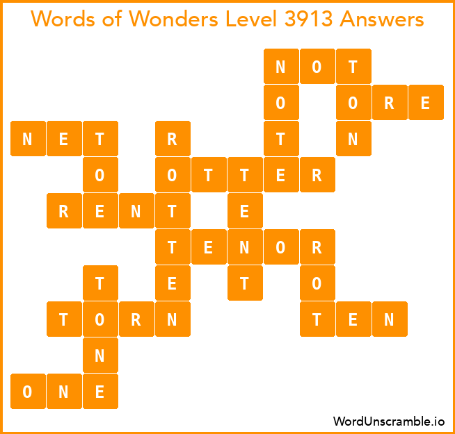 Words of Wonders Level 3913 Answers