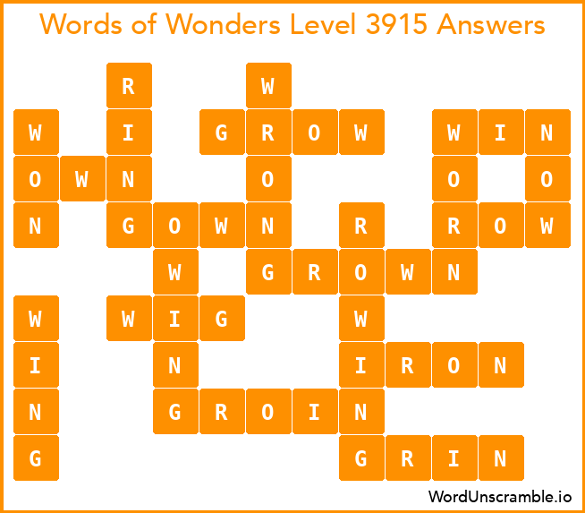 Words of Wonders Level 3915 Answers