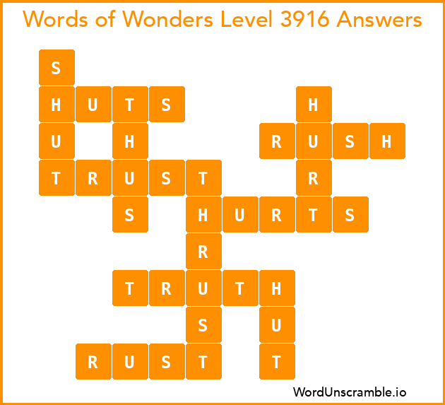 Words of Wonders Level 3916 Answers