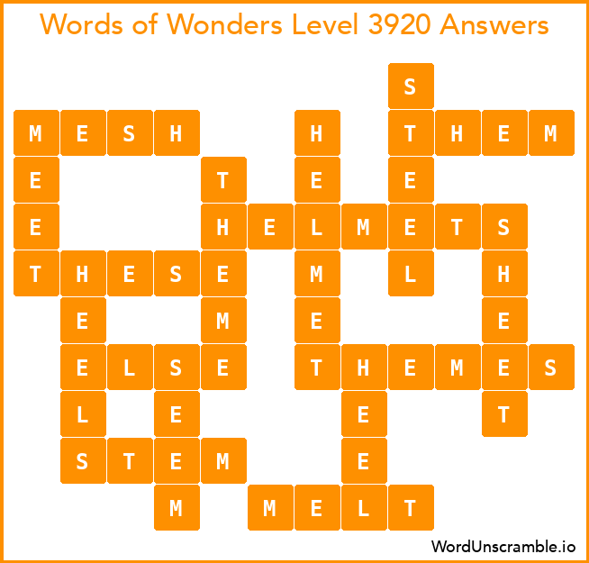 Words of Wonders Level 3920 Answers
