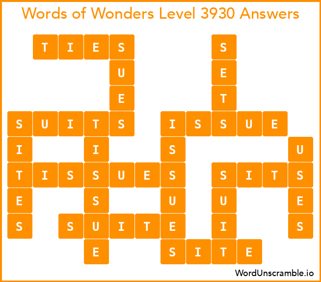 Words of Wonders Level 3930 Answers