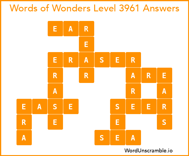Words of Wonders Level 3961 Answers