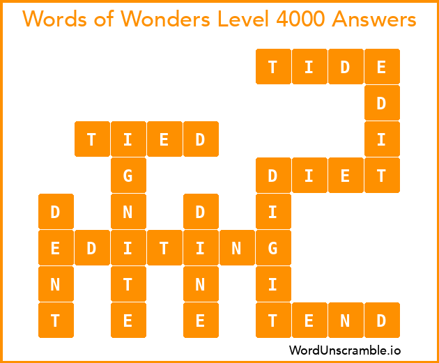Words of Wonders Level 4000 Answers