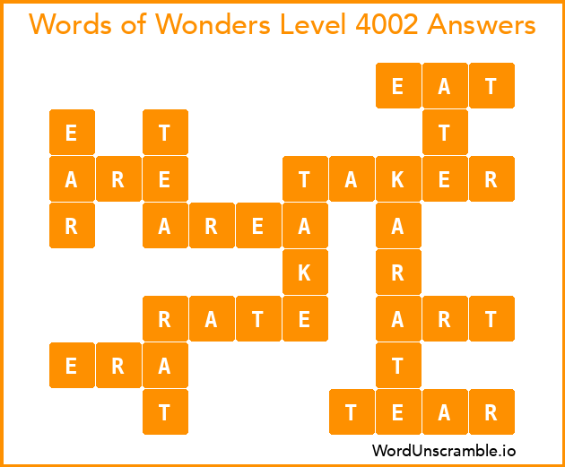 Words of Wonders Level 4002 Answers