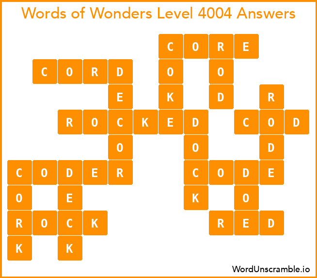 Words of Wonders Level 4004 Answers