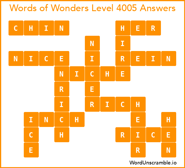 Words of Wonders Level 4005 Answers