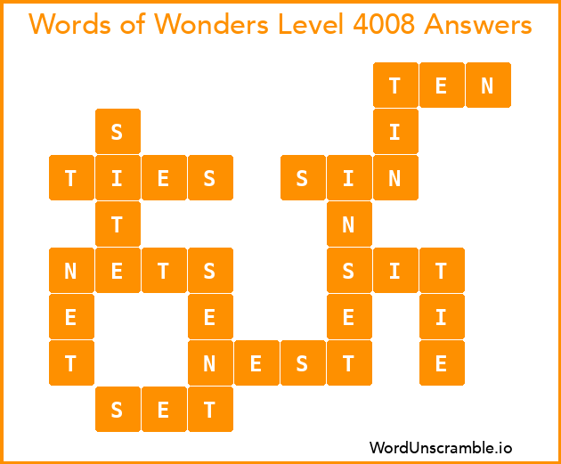Words of Wonders Level 4008 Answers